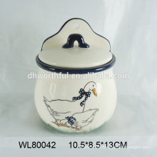 Personalized ceramic wall mounted containers with duck decal for kitchenware